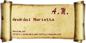 Andrási Marietta névjegykártya